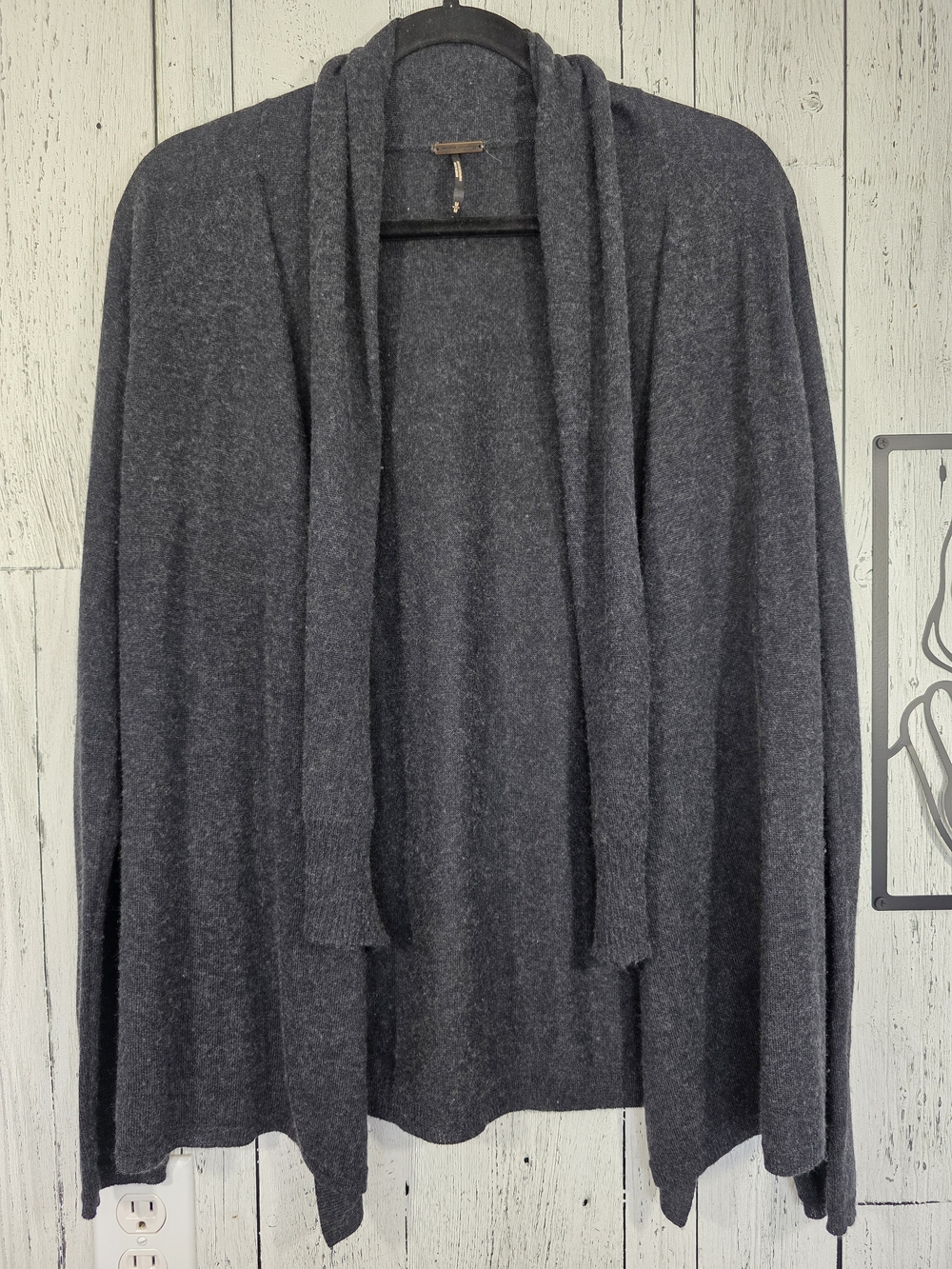 Sandra Angelozzi Silk Cashmere Draped Cardigan Grey Size M